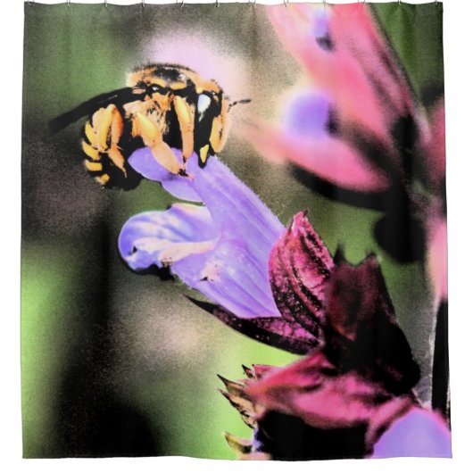 Rideaux De Douche Scna abeille et fleur (Devant)