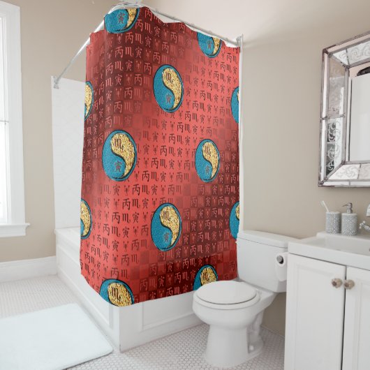 Rideaux De Douche Scorpion & Tigre de Feu (En situation)