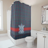 Rideaux De Douche Scottish Clan Tartan Plaid, Name and Crest (En situation)