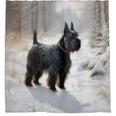 Rideaux De Douche Scottish Terrier Laisser Il Neige Noël (Devant)