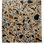 Rideaux De Douche Scratch Abstrait Terrazzo Mosaic Couleurs Terre (Devant)