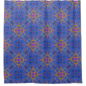 Rideaux De Douche Script mystique, orange sur bleu océan (Devant)