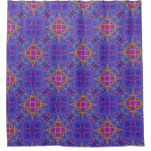 Rideaux De Douche Script mystique, orange sur violet (Devant)