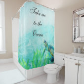 Rideaux De Douche Sea Turtle Ocean Beach Art Tropical Elegant Chic (En situation)