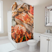 Rideaux De Douche Seafood cuisine as an ocean gourmet dinner b (En situation)