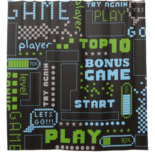 Rideaux De Douche seamless abstract pattern in pixel game style. Wit (Devant)