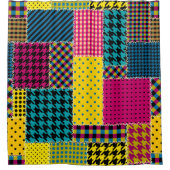 Rideaux De Douche Seamless background pattern. Geometric patchwork p (Devant)
