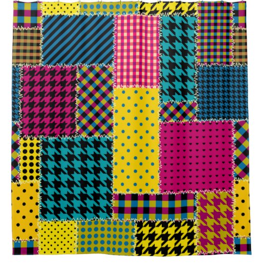 Rideaux De Douche Seamless background pattern. Geometric patchwork p (Devant)