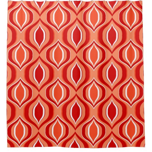 Rideaux De Douche Seamless geometric ethnic pattern. Red, brown orna (Devant)
