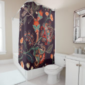 Rideaux De Douche Seamless nature pattern. Background with big decor (En situation)