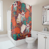 Rideaux De Douche Seamless pattern design with hand drawn flowers an (En situation)