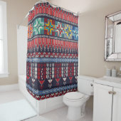 Rideaux De Douche Seamless pattern design with traditional Palestini (En situation)