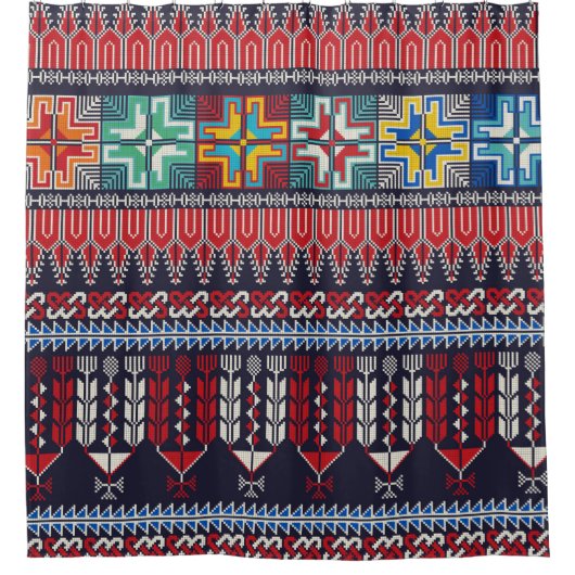 Rideaux De Douche Seamless pattern design with traditional Palestini (Devant)