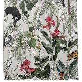 Rideaux De Douche Seamless Pattern Hand Drawn Botanical Illustration (Devant)