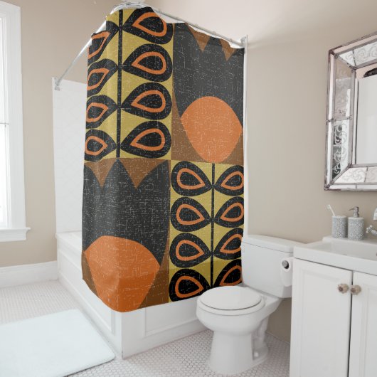 Rideaux De Douche seamless pattern in scandinavian design style. Ret (En situation)