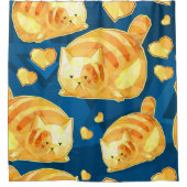 Rideaux De Douche Seamless pattern with cute polygonal cartoon cats, (Devant)