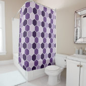 Rideaux De Douche Seamless ultraviolet hexagon pattern. Honeycomb co (En situation)