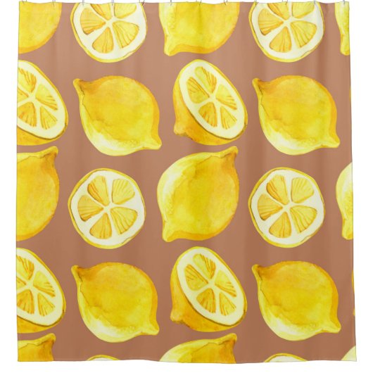 Rideaux De Douche Seamless watercolor pattern with lemons (Devant)