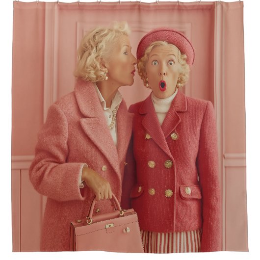 Rideaux De Douche Secrets roses et style surpris (Devant)