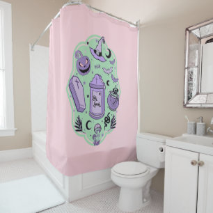 Rideaux De Douche Séjour Éffrayant - Pastel Goth Halloween