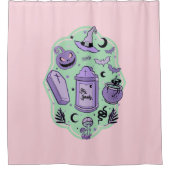 Rideaux De Douche Séjour Éffrayant - Pastel Goth Halloween (Devant)