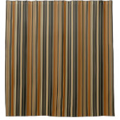 Rideaux De Douche Selle Brown et Motif à rayures noires (Devant)