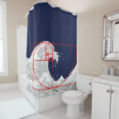 Rideaux De Douche Séquence Fibonacci et la Grande Vague (En situation)