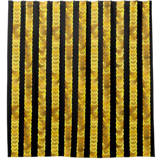 Rideaux De Douche Séquins motif, perles, strass, mode 3D. (Devant)