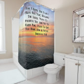 RIDEAUX DE DOUCHE SERENE SUNRISE JEREMIAH 29:11 BIBLE VERSE (En situation)