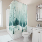Rideaux De Douche Serene Winter Birch Forest (En situation)