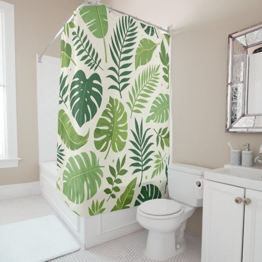 Rideaux De Douche Sérénité Tropicale (En situation)