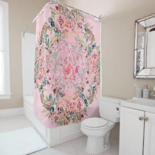 Rideaux De Douche Serre Florale Rose, Belle Oeuvre