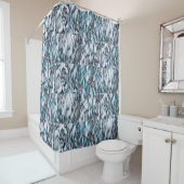 Rideaux De Douche Serviette de plage Wavy Blue Gold Abstrait Art Bea (En situation)