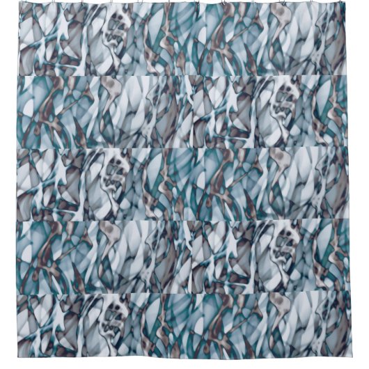 Rideaux De Douche Serviette de plage Wavy Blue Gold Abstrait Art Bea (Devant)