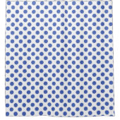 Rideaux De Douche Serviette moderne Grand Polka Bleu (Devant)