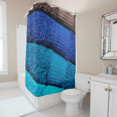 Rideaux De Douche Serviettes bleu turquoise gris (En situation)