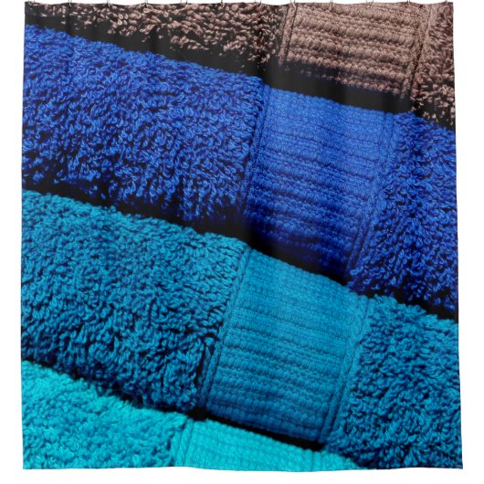 Rideaux De Douche Serviettes bleu turquoise gris (Devant)