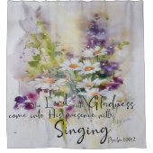 Rideaux De Douche Servir le Seigneur avec joie floral (Devant)