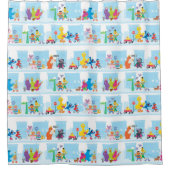 Rideaux De Douche Sesame Pals Marcher Le Long De Sesame Street Motif (Devant)
