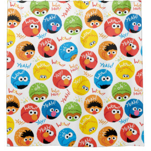 Rideaux De Douche Sesame Street Circle Motif de caractères