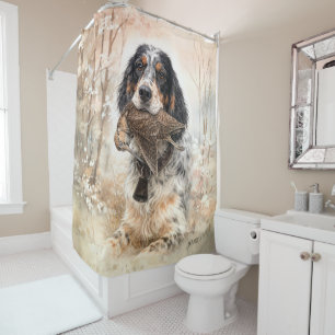 Rideaux De Douche Setter anglais, chasse à la bécasse ,Art canin
