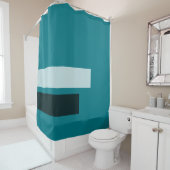 Rideaux De Douche SEULS PISTES DE COULEUR - blanc & noir transparent (En situation)