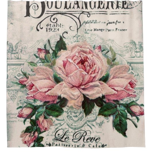Rideaux De Douche shabby chic, decoupage, victorian, french chic, pa (Devant)