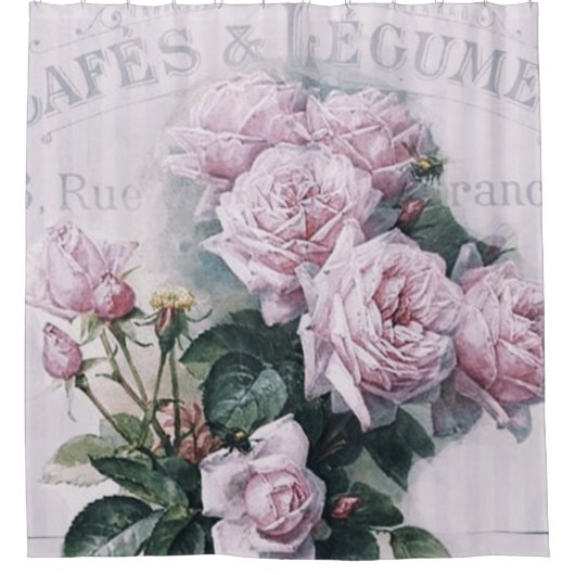 Rideaux De Douche shabby chic, découpage, victorien, français chic,  (Devant)