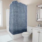 Rideaux De Douche Shabby denim : texture de jean bleu (En situation)