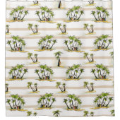 Rideaux De Douche Shack tropical et paumes (Devant)