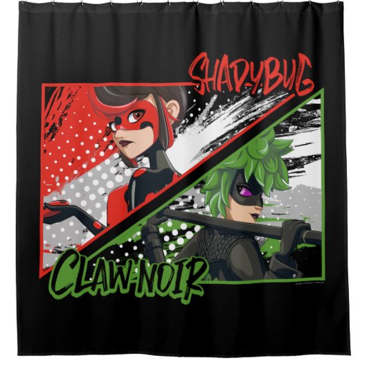 Rideaux De Douche Shadybug et Noir glacé (Devant)