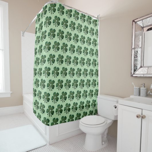 Rideaux De Douche Shamrocks verts 2025 (En situation)