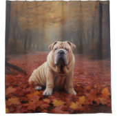 Rideaux De Douche Shar Pei dans l'automne Feuilles automne Inspire (Devant)