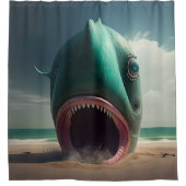 Rideaux De Douche Shark sculpture on the beach (Devant)